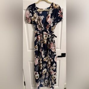 Navy Floral Maternity Dress